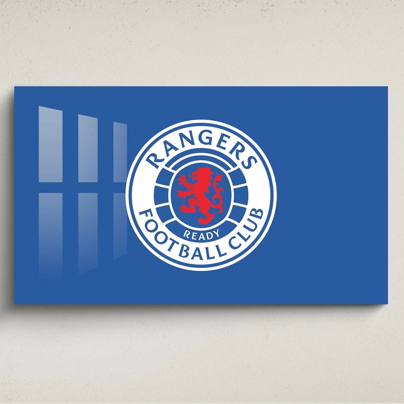 fan decor Licensed Décor Rangers Football Club Acrylic Wall Art- Small (65cm (w) x 40cm (h) - Full Colour Crest on Brand Blue