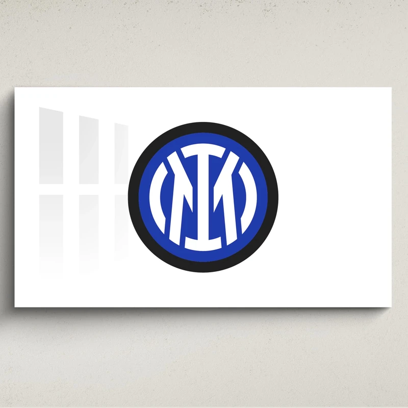 Licensed Décor FC Internazionale Milano Acrylic Wall Art - Large (130cm (w) x 80cm (h) - Crest on White