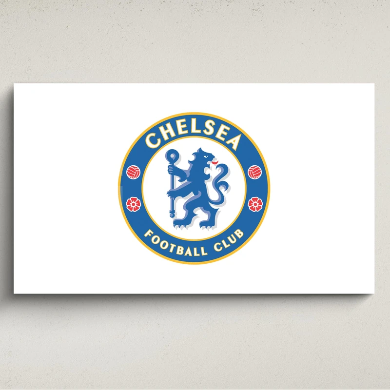 Licensed Décor Chelsea FC Acrylic Wall Art- Small (65cm (w) x 40cm (h) - Full Crest on White