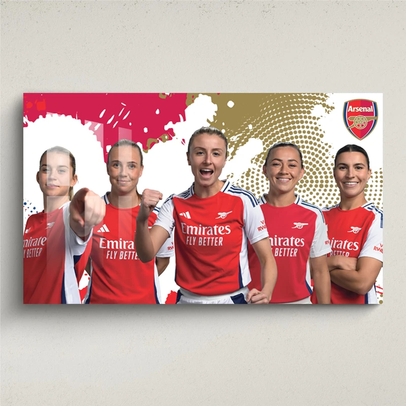 fan decor Arsenal FC Acrylic Wall Art - Large (130cm (w) x 80cm (h) - Womens Player Mix 1 - Image 1