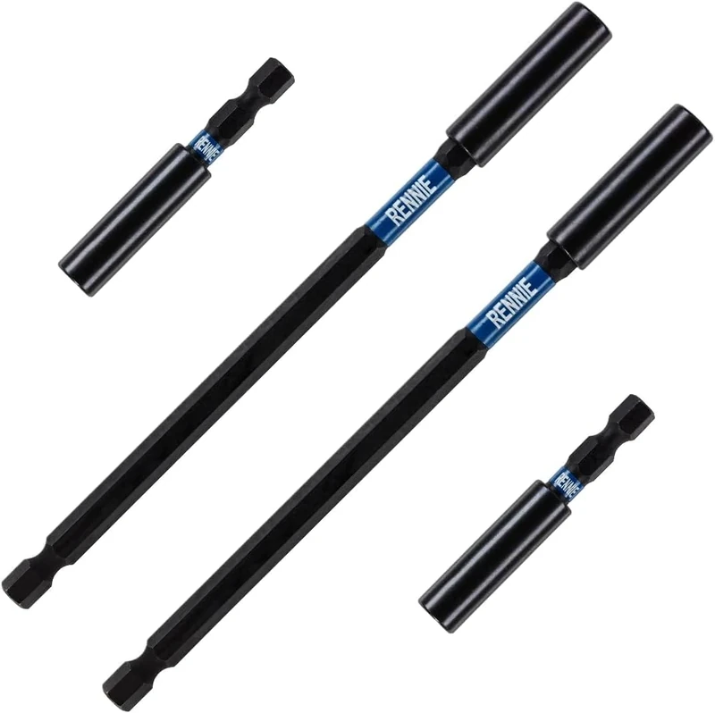 4 Pack Magnetic 60mm & 152mm Long Impact Duty Screwdriver Drill/Bit Holder Fits Milwaukee Dewalt Bosch Milwaukee WERA etc. Impact Drill Hex Extension Bar/Tool Holders/Adapter