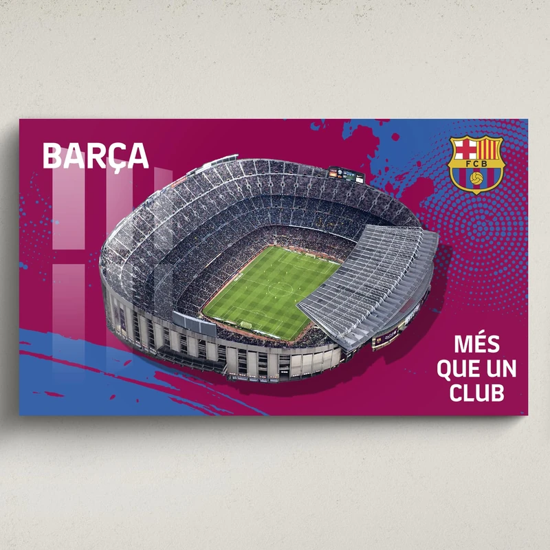 Licensed Décor FC Barcelona Acrylic Wall Art - Large (130cm (w) x 80cm (h) - Stadium 1