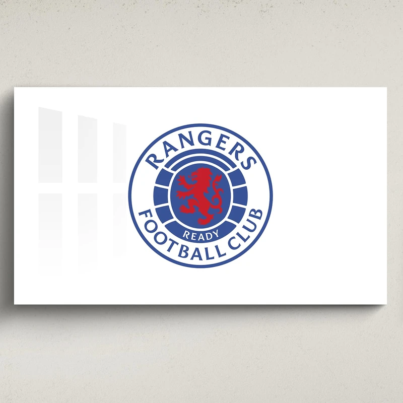 fan decor Licensed Décor Rangers Football Club Acrylic Wall Art- Small (65cm (w) x 40cm (h) - Full Colour Crest on White