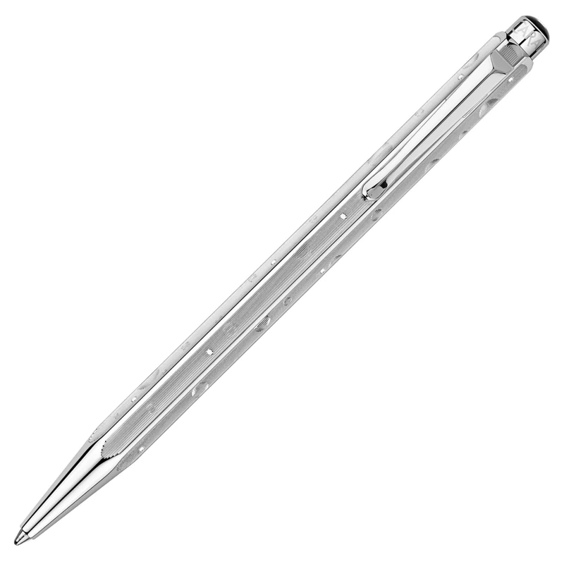 Caran d'Ache ECRIDOR™ COSMIC BLUE Platinum Plated Ballpoint Pen and Leather Case Set - Special Edition