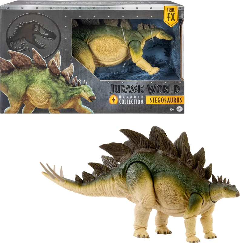 Mattel Jurassic World Hammond Collection Action Figure, Lost World Jurassic Park Stegosaurus, Carnivore Large Dinosaur Toy, Posable Wired Tail, JCH08