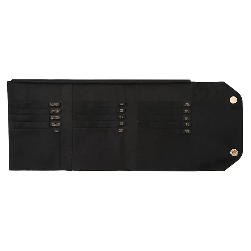 KnitPro Coal Circular Knitting Needle Case - Tangle-Free Case for Circular Knitting Needles, Suede, 22.5 x 18 x 2cm - 1 Piece, Black