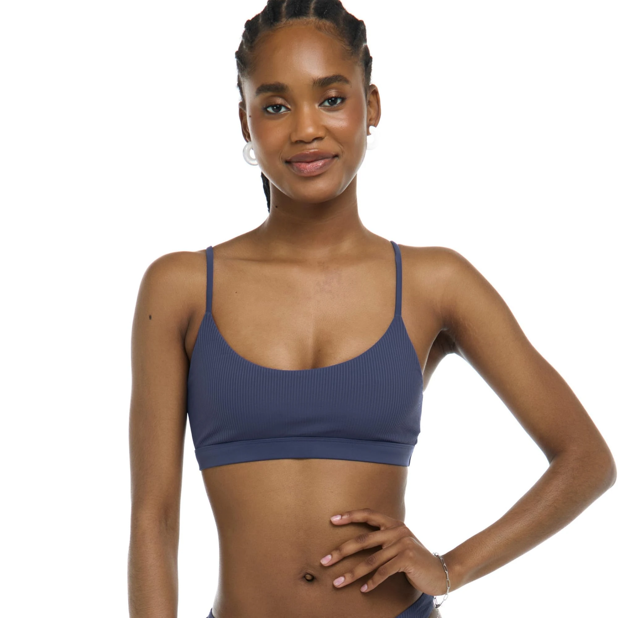 Body Glove Women's ARO Bralette Bikini Top Swimsuit, Dusk Ibiza Rib, XL