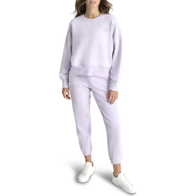 DKNY, Women's Variety Embroidery Logo Crew Neck with Pockets Orchid, M, Ord - Orchid, M