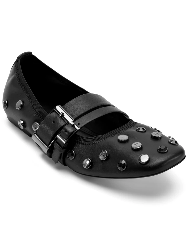 DKNY Women's Davey Ballet Flat, Black, 4 UK