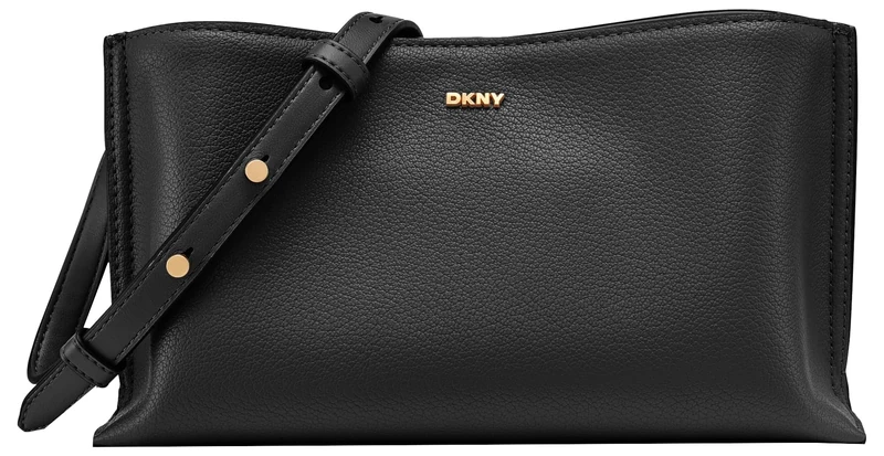 DKNY Women's Alya Crossbody Handbag, Black/Gold, Black/Gold, Small