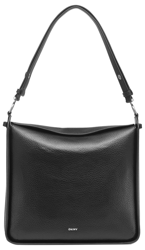 DKNY Women's Akia HOBO Handbag, Black/Silver