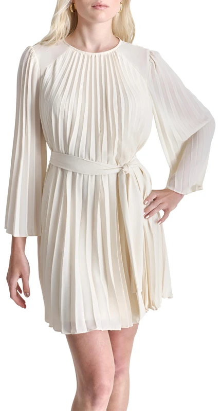 DKNY Women's L/S Blazer Dress, Eggshell, 8