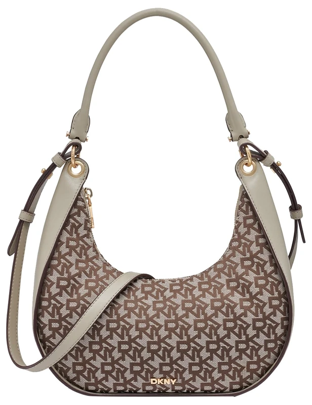 DKNY Women Abby Hobo Crossbody Handbag, Chino/Toffee, Medium