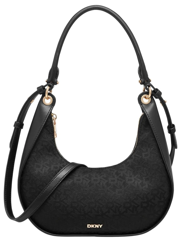 DKNY Women Abby Hobo Crossbody Handbag, Jet Blk/Blk, Medium