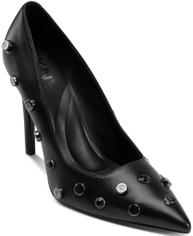 DKNY Women's Mickel Studs Pump 100 mm High Heels, Black, 39.5 EU - Image 1