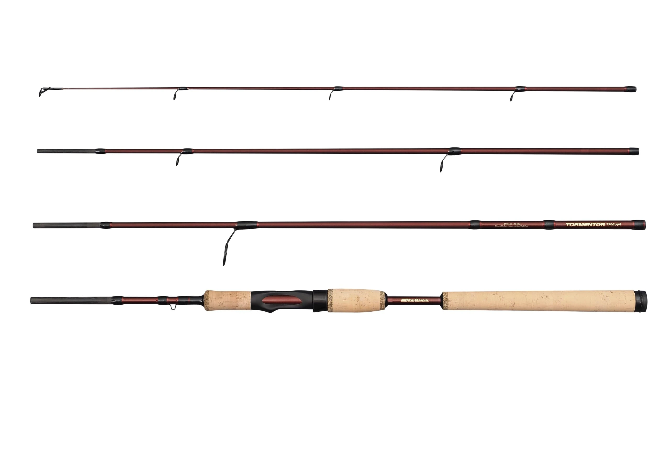 Abu Garcia Tormentor2 Travel Spinning Rod, Lightweight Fishing Rod with 24T Carbon Blank, Cork Handle, Compact Design for Traveling Anglers, Freshwater & Saltwater Predator Fish, 2.13m 5-18g