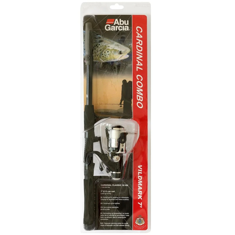 Abu Garcia Cardinal Vildmark Spinning Combo – All-in-One Freshwater Fishing Rod and Reel Set for Anglers – Telescopic Rod, Pre-Spooled Reel – Compact Travel Kit for Lakes, Rivers & Camping 9ft 15-50g