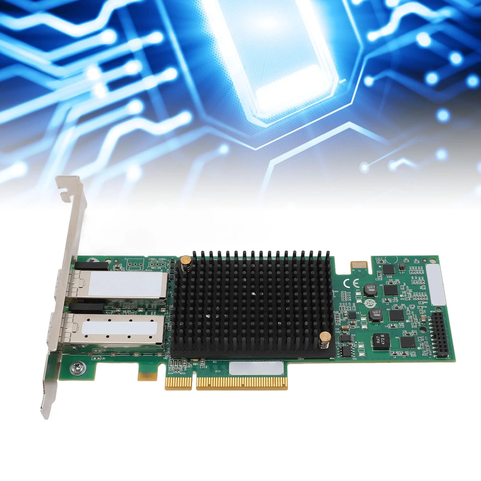 10G Gigabit Ethernet Server Adapter, Dual SFP+ Port Network Card Adapter for High Bandwidth Applications, Copper Cable Modules Supported