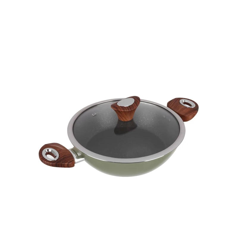 KASANOVA Kolors Green Frying Pan 24 cm with Lid - Image 1