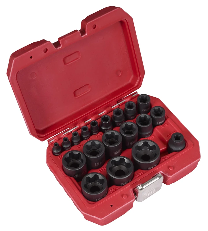 Sealey 19pc External TRX-P* EP Socket Set, TRX-P*, Including 5-Point EP8.8 Tesla Socket - SX097
