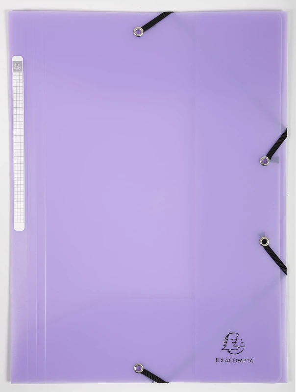 Exacompta - Ref 55175E - Box of 25 Elastic folders with 3 Flaps in Polypropylene - Size 24 x 32 cm - for A4 Format - Chromaline Pastel - Purple