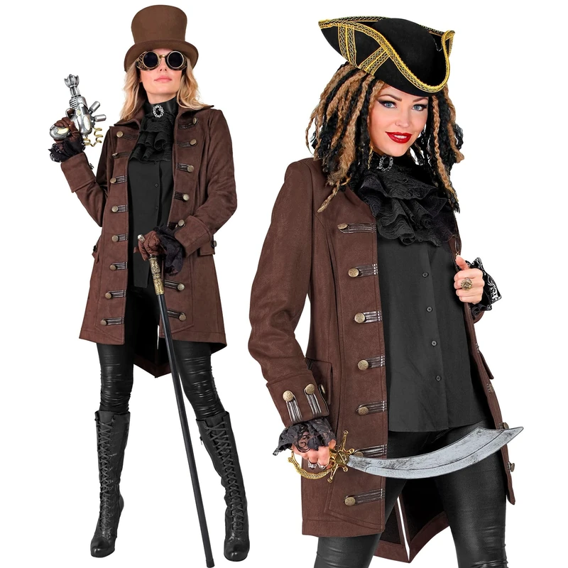 W WIDMANN MILANO Party Fashion - Historical Coat for Multiple Characters Pirate Steampunk Fancy Dress Costumes