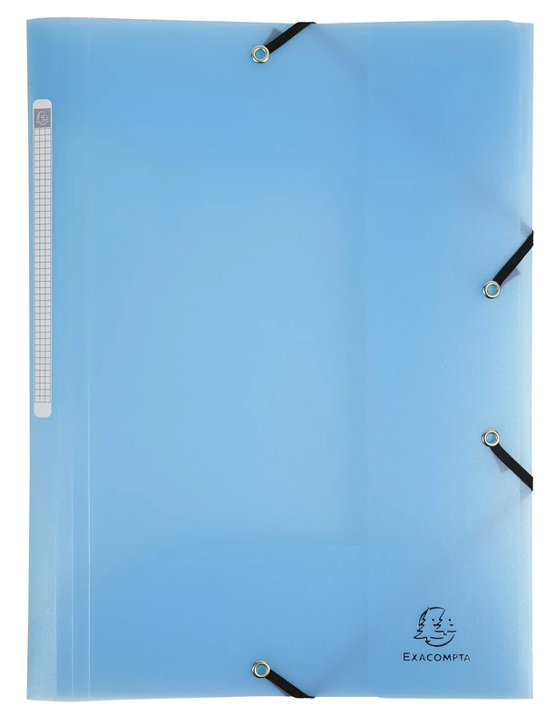 Exacompta - Ref 55172E - Box of 25 Elastic folders with 3 Flaps in Polypropylene - Size 24 x 32 cm - for A4 Format - Chromaline Pastel - Colour Pastel Blue