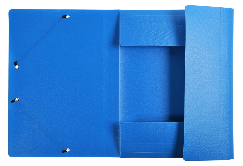 Exacompta - Ref 55082E - Carton of 50 Opak Elastic folders - 3 Flap Pockets - Opaque Polypropylene - Colour Blue - Size 24 x 32 cm for A4 documents - Image 1