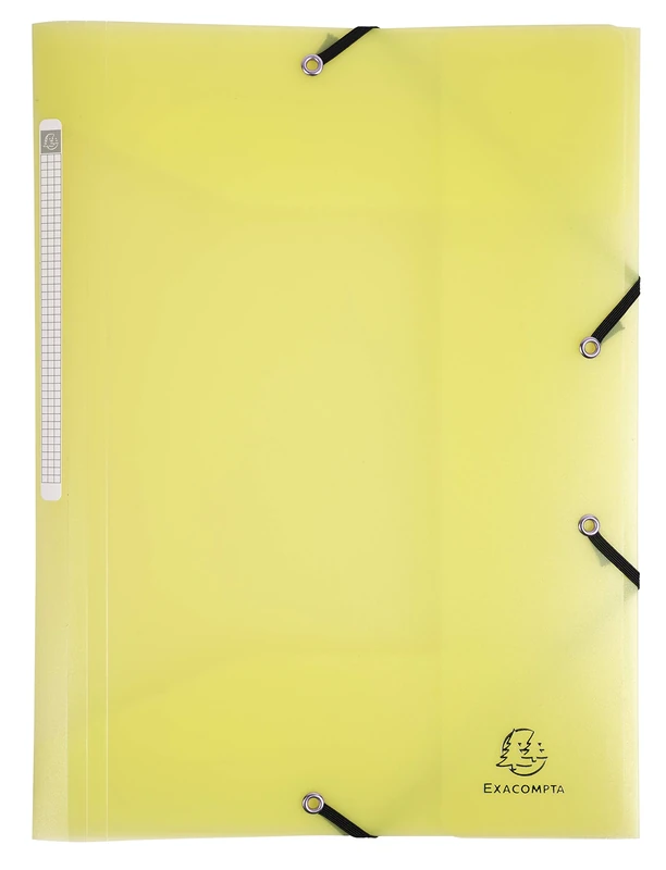 Exacompta - Ref 55179E - Box of 25 Elastic folders with 3 Flaps in Polypropylene - Size 24 x 32 cm - for A4 Format - Chromaline Pastel - Color Yellow