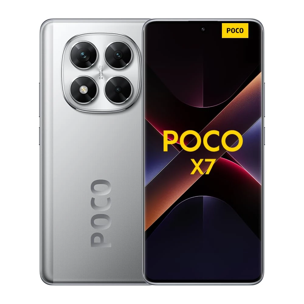 Xiaomi POCO X7 smartphone, 8+256GB, Silver, 50MP main camera with OIS, 5110mAh battery, IP68 (no charger included), 2 year Warranty