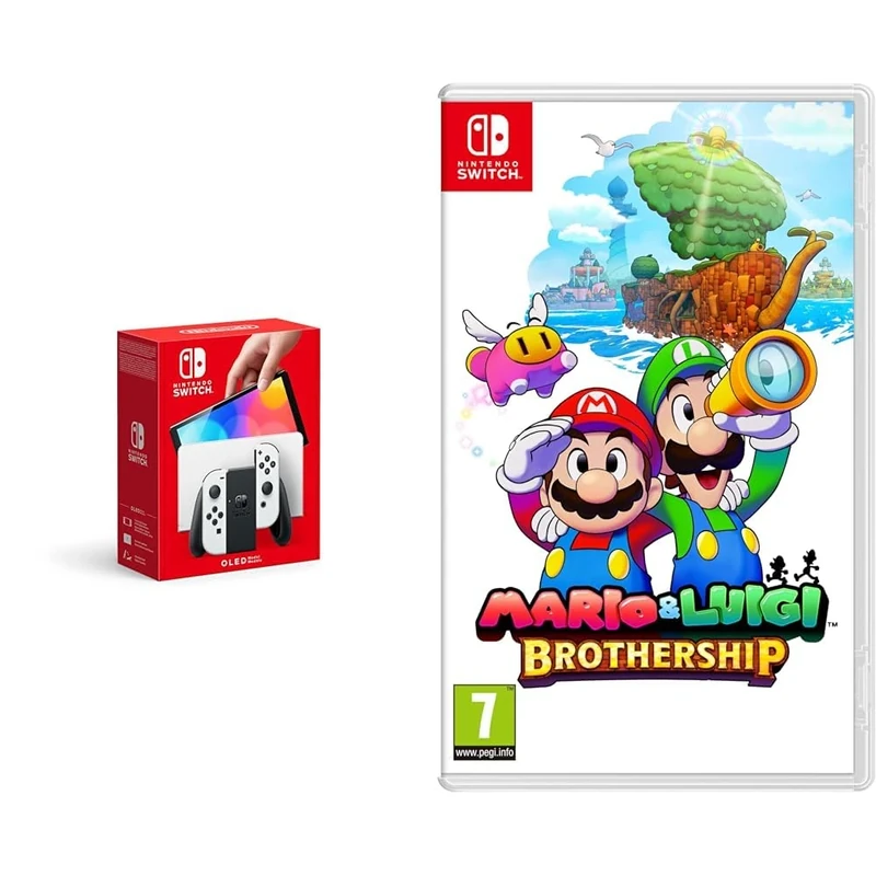 Nintendo Switch (OLED Model) - White & Mario & Luigi: Brothership