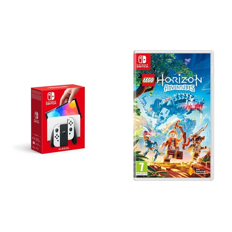 Nintendo Switch (OLED Model) - White & LEGO Horizon Adventures Switch
