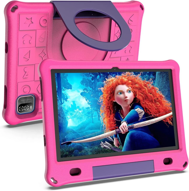 VASOUN Kids Tablet 10 inch, Android 15 Tablets for Kids with 6GB RAM and 64GB ROM, 6000 Mah, Tablet PC with Time Limits, Age Filters, Parental Controls, 5G WIFI, Bluetooth(Pink)