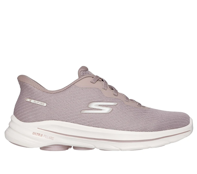 Skechers Women's Go Walk 8 Nadia Sneaker, Taupe Textile/Trim, 4.5 UK