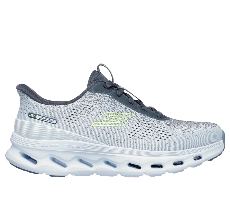 Skechers Women's Go Walk Glide-Step 2.0 Nessa Sneaker, Lt.Blue Textile/Charcoal Trim, 4.5 UK