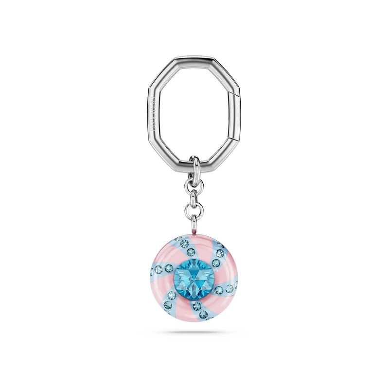 Swarovski Dulcis key ring, Round cut, Multicolored, Rhodium plated
