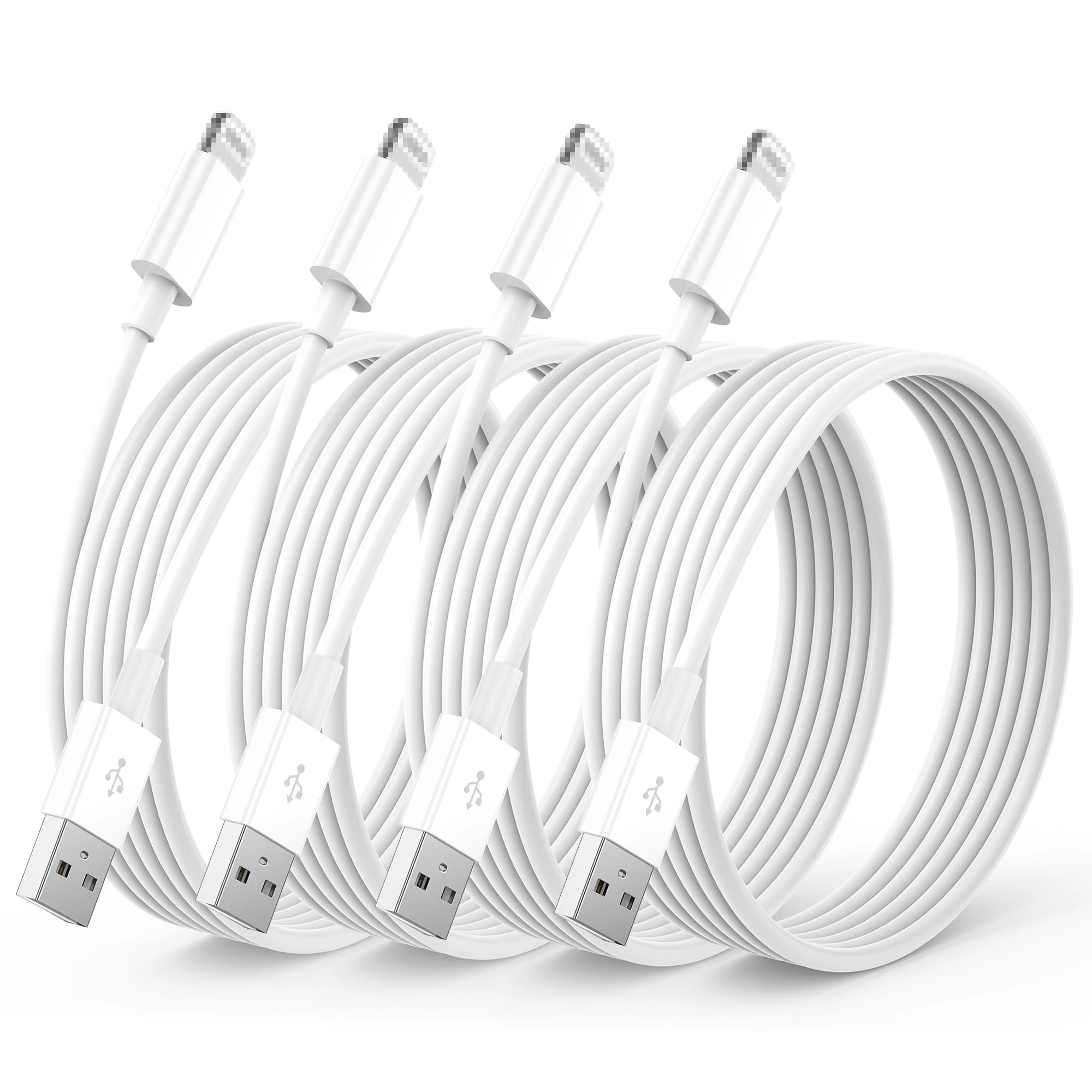 BSTOEM 4Pack for iPhone Charger Cable 1 M, Charging Cable USB to Lead 1 Meters Fast Charging for iPhone 14 13 12 11 Pro Max X XS 8 7 6 (White)