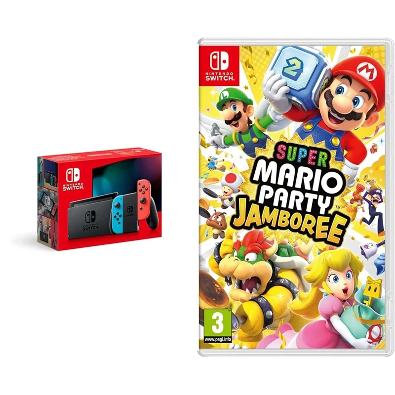 Nintendo Switch (Neon Red/Neon blue) & Super Mario Party Jamboree