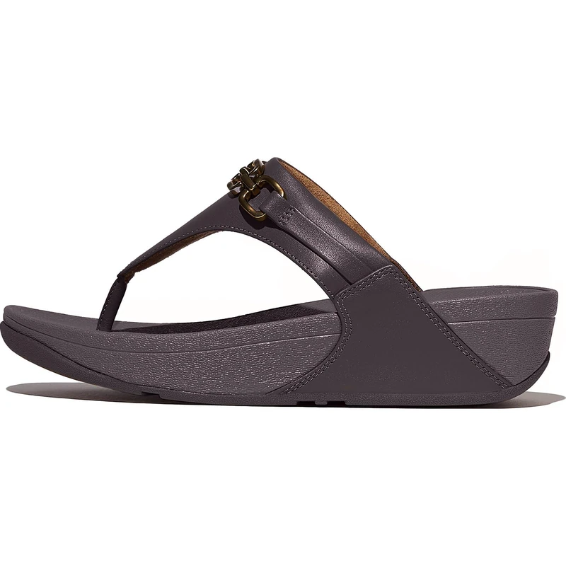 Fitflop LULU SQUARE-CHAIN LEATHER TOE-POST SANDALS