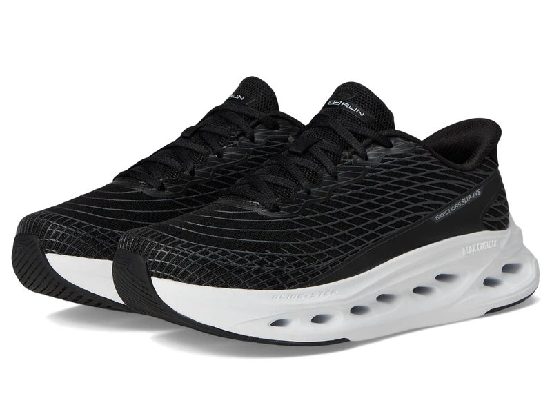 Skechers Women's MAX Cushioning Glide-Step Sapphire Trainers, Black, 6 UK