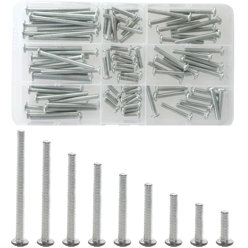 M4 Door Knobs Cabinet Handles Screws,90 Pcs Machine Bolts Assorted, Fixing Handles For Kitchen,Drawer,Cupboard,Bathrooms, (12/16/20/25/30/35/40/45/50mm)