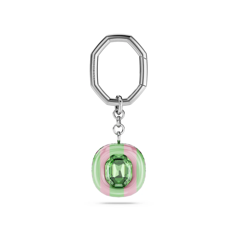Swarovski Dulcis key ring, Octagon cut, Multicolored, Rhodium plated
