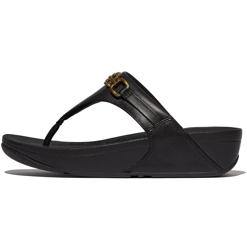 Fitflop LULU SQUARE-CHAIN LEATHER TOE-POST SANDALS