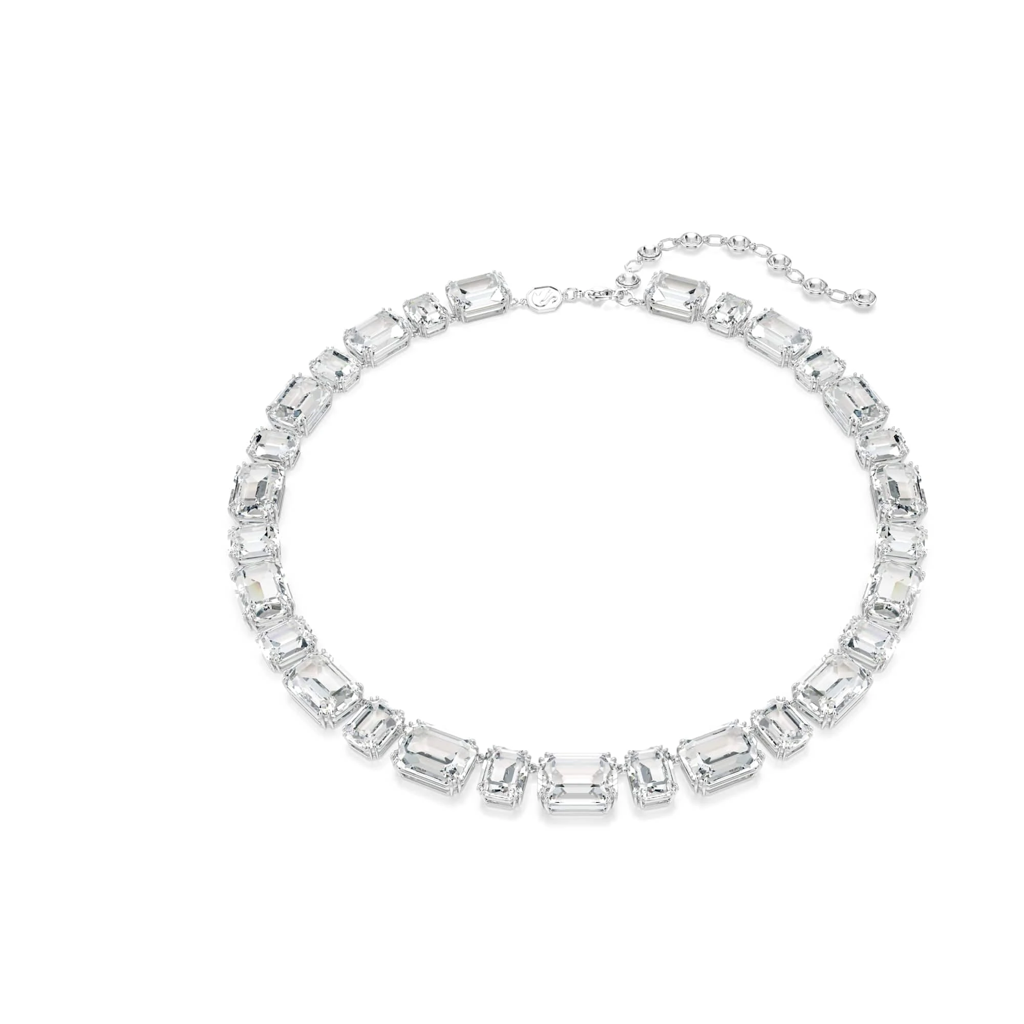 Swarovski Millenia Necklace, Clear Octagon-Cut Crystals in a Rhodium-Finished Setting, Part of the Millenia Collection