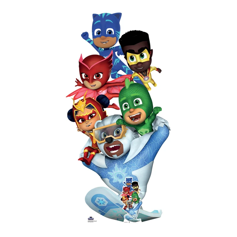 Star Cutouts SC4500 PJ Masks Group Shot Lifesize Cardboard Cutout – Kids’ Birthday Party Decoration, Superhero Fan Display & Photo Prop 175cm