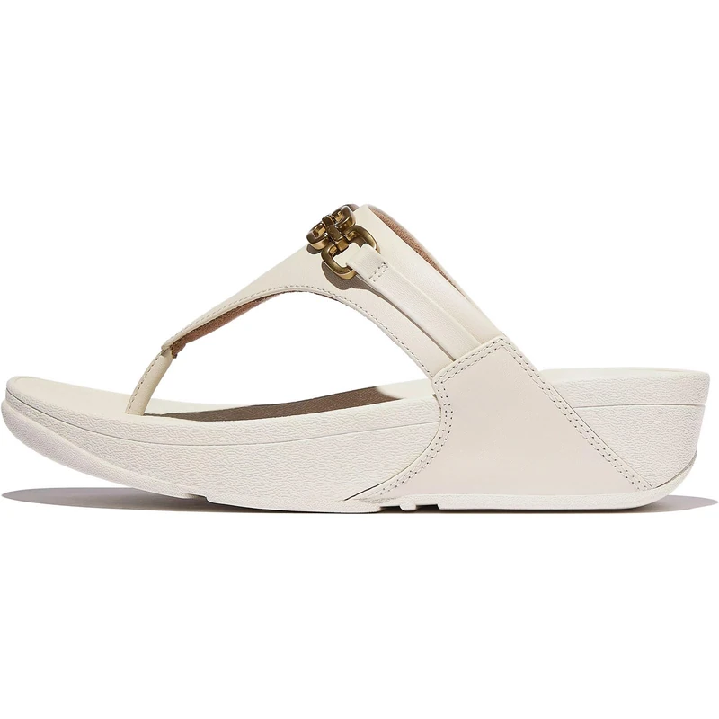 Fitflop LULU SQUARE-CHAIN LEATHER TOE-POST SANDALS