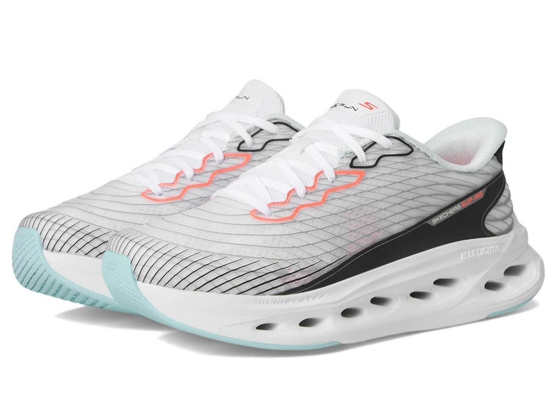 Skechers Women's Max Cushioning Glide Step Sapphire Hands Free Slip-ins Trainers, White Multi-Coloured, 5.5 UK - Image 1