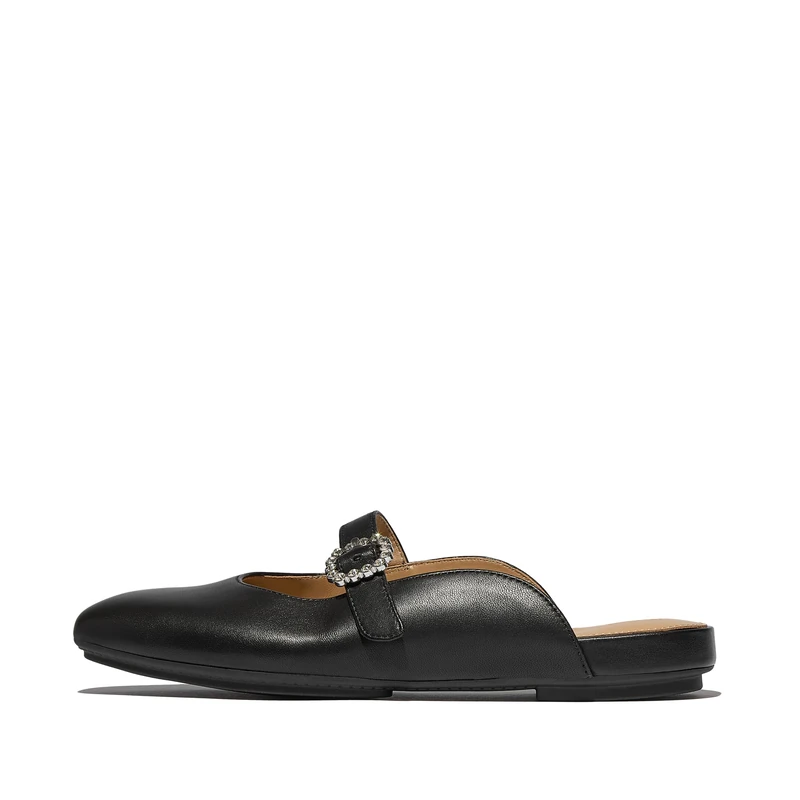 Fitflop DELICATO Crystal-Buckle Mary-Jane Mules Black - Image 1