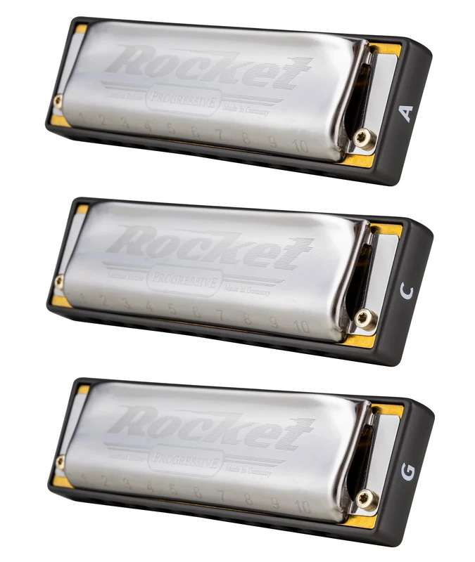 Hohner Progressive Rocket Harmonica Pro Pack C G A Major (M2013PP)
