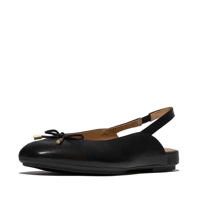 Fitflop DELICATO Bow Leather Slingbacks Black